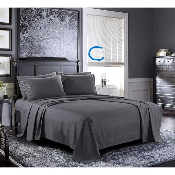 6 Piece Bed Sheets - Cal King, King, Queen , Full  Sheet Set [6-Piece,] … - Picture 3 of 12